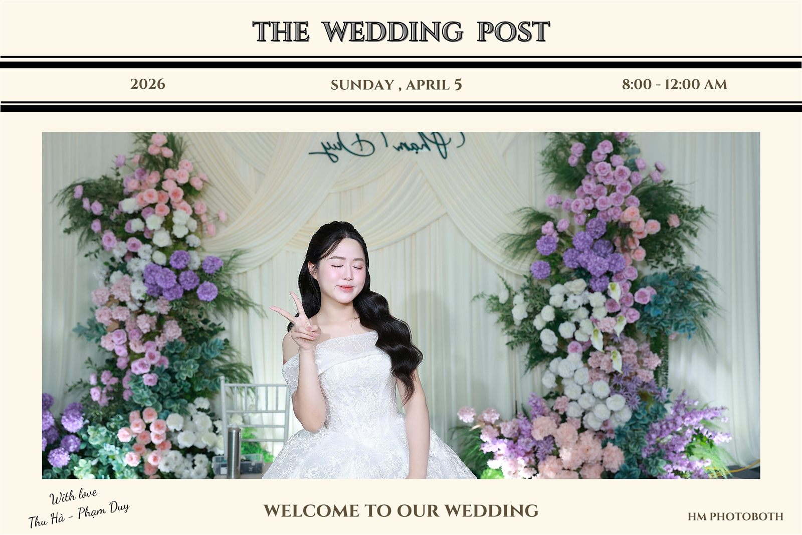 Layout in The Wedding Post khổ ngang