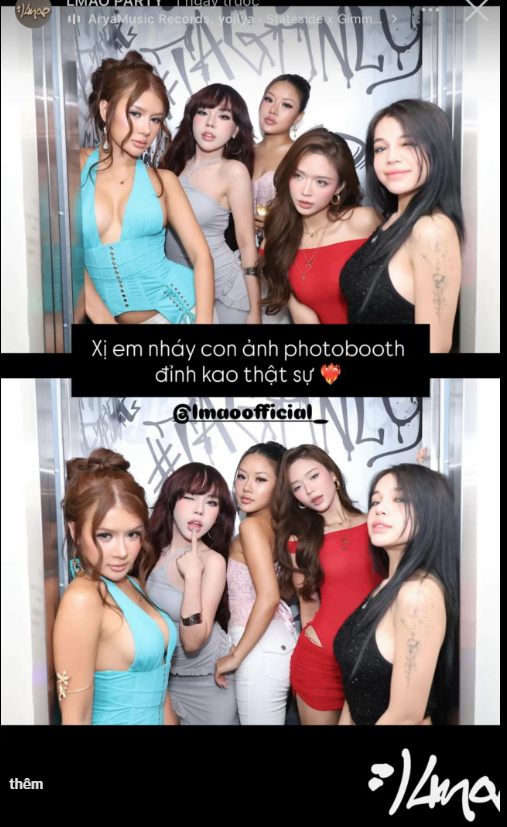 Khách chụp photobooth tại khai trương brand LMAO